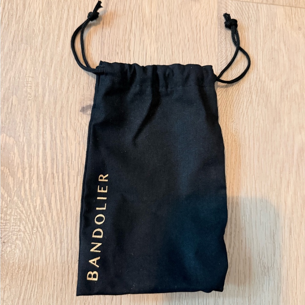 Bandolier Black Textured Key Zip Pouch with Gold Accents - Picture 4 of 4